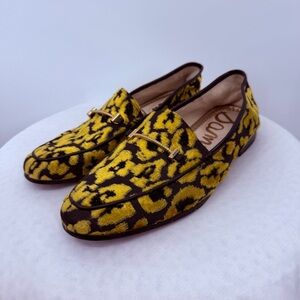 Sam Edelman Leopard Print Loafers Gold Bit Detail Size 7